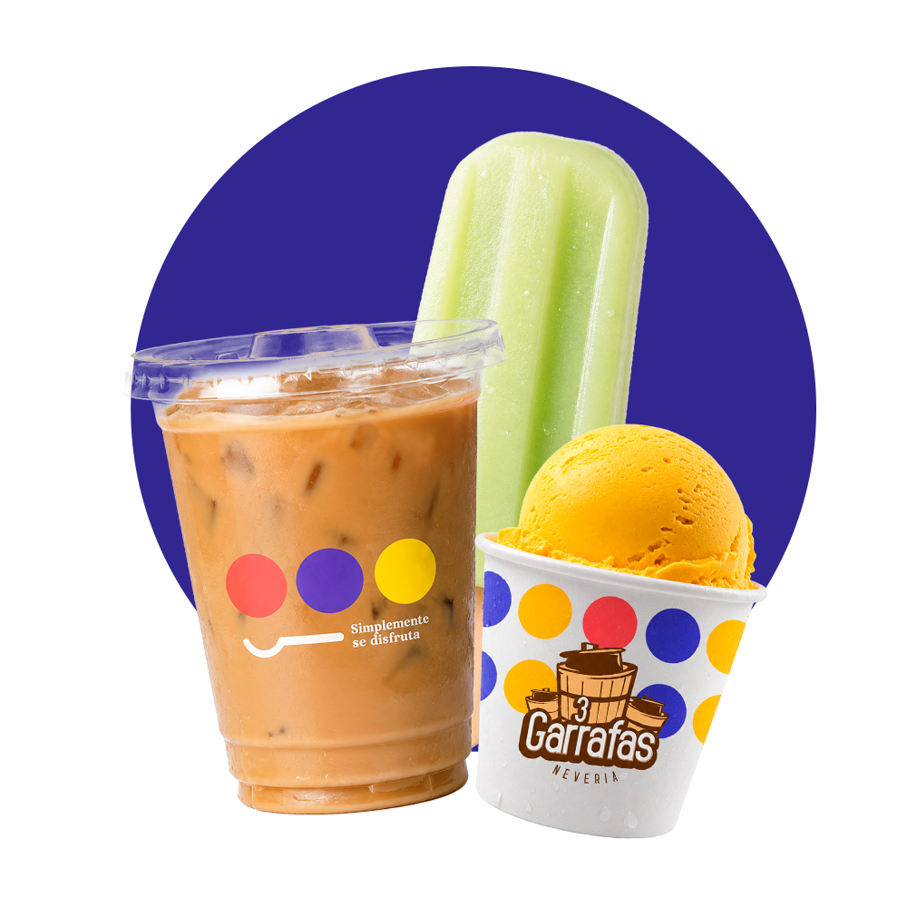 Frappé, paleta y nieve de 3 Garrafas